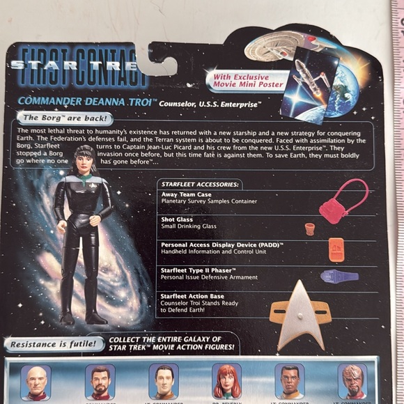 1996 Star Trek First Contact Commander Deanna Troi-Counselor-Enterprise Figure - Picture 7 of 11